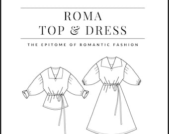 PDF Roma Top & Dress Pattern - Sewing Therapy with a Step-by-Step Sewalong Video