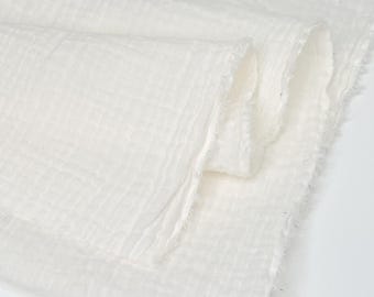 1/2 Yard Organic Cotton Double Gauze - Ivory Cotton 100% 52" Wide