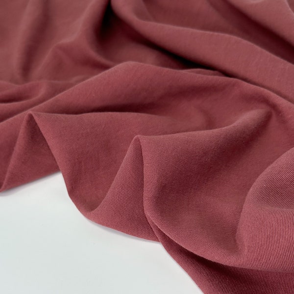 1/2 Yard SS LINEN - Washed Linen Organic Cotton Twill - Dark Blush 54" Wide