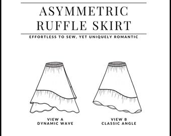 PDF Asymmetric Ruffle Skirt - Sewing Therapy with a Step-by-Step Sewalong Video