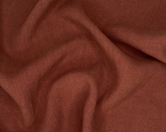 1/2 Yard REAL LINEN - Antique Wash Finish Linen - Copper 54" Wide