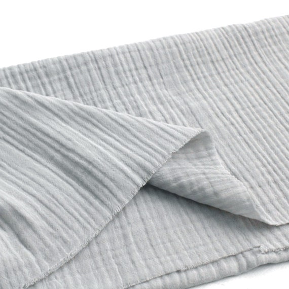 1/2 Yard Pigment Bio Washed Double Gauze - Grey Cotton 100% 57 