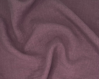 1/2 Yard REAL LINEN - Antique Wash Finish Linen - Eggplant 54" Wide