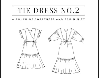 PDF Tie Dress NO. 2 Pattern - Sewing Therapy with a Step-by-Step Sewalong Video