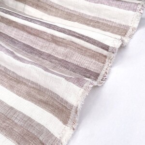 1/2 Yard Stripe Yarn Dyed Linen Cotton Jacquard Natural 54 Wide image 1