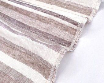 1/2 Yard Stripe Yarn Dyed Linen Cotton Jacquard - Natural 54" Wide