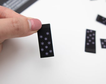 Purple Stars Sewing Labels - THE BLACK from Sewing Therapy (10 Labels in each envelope)