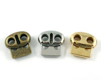 Double Cord Lock 2 in a pack - Emmaline Bags (Gold/Nickel)