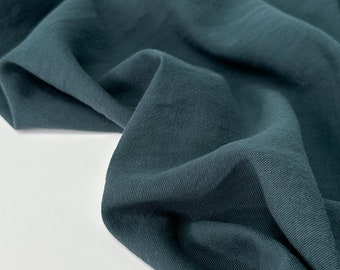 1/2 Yard SS LINEN - Washed Linen Organic Cotton Twill - Teal 54" Wide