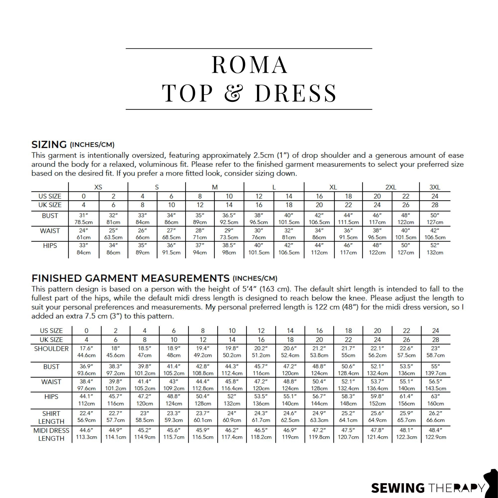 PDF Roma Top & Dress Pattern - Sewing Therapy With a Step-by-step ...