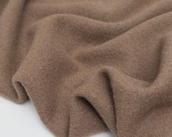 1/2 Yard Cloud Pastel Boiled Wool Coating - Mocha 56" Wide