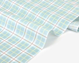 1/2 Yard Mint Check Cotton Lawn - 62" Wide