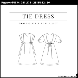 PDF Krawattenkleid Schnittmuster - Nähtherapie mit Schritt-für-Schritt Nähtherapie