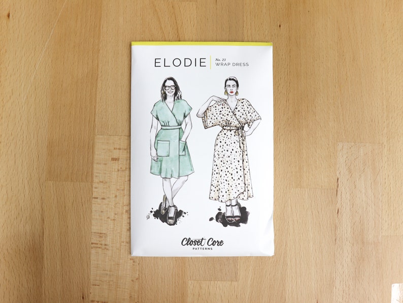 Elodie Wrap Dress Closet Core Sewing Pattern Paper image 1