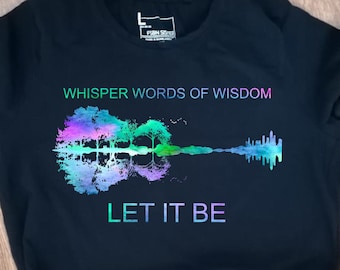 Whisper Words of Wisdom Let it Be PNG digital file, Beatles, guitar, clipart, horizon, Sublimation Design, Instant Download, PNG