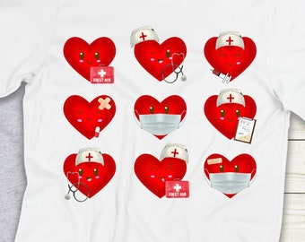 Nurse/Medical hearts PNG digital file, Instant Download, Graphic, Design, Sublimation, Art, Digital Download