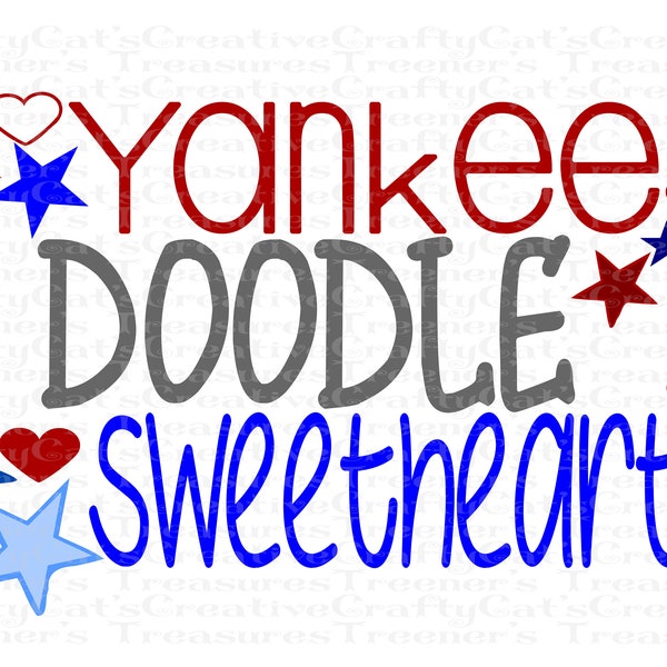 Yankee Doodle Sweetheart, 4th of July, Independence Day, Clipart, png, Instant Download, Graphic, Design, Sublimation, Art, Digital