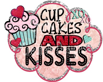 Cupcakes and kisses clipart, digital download, png, sublimation graphics, instant download