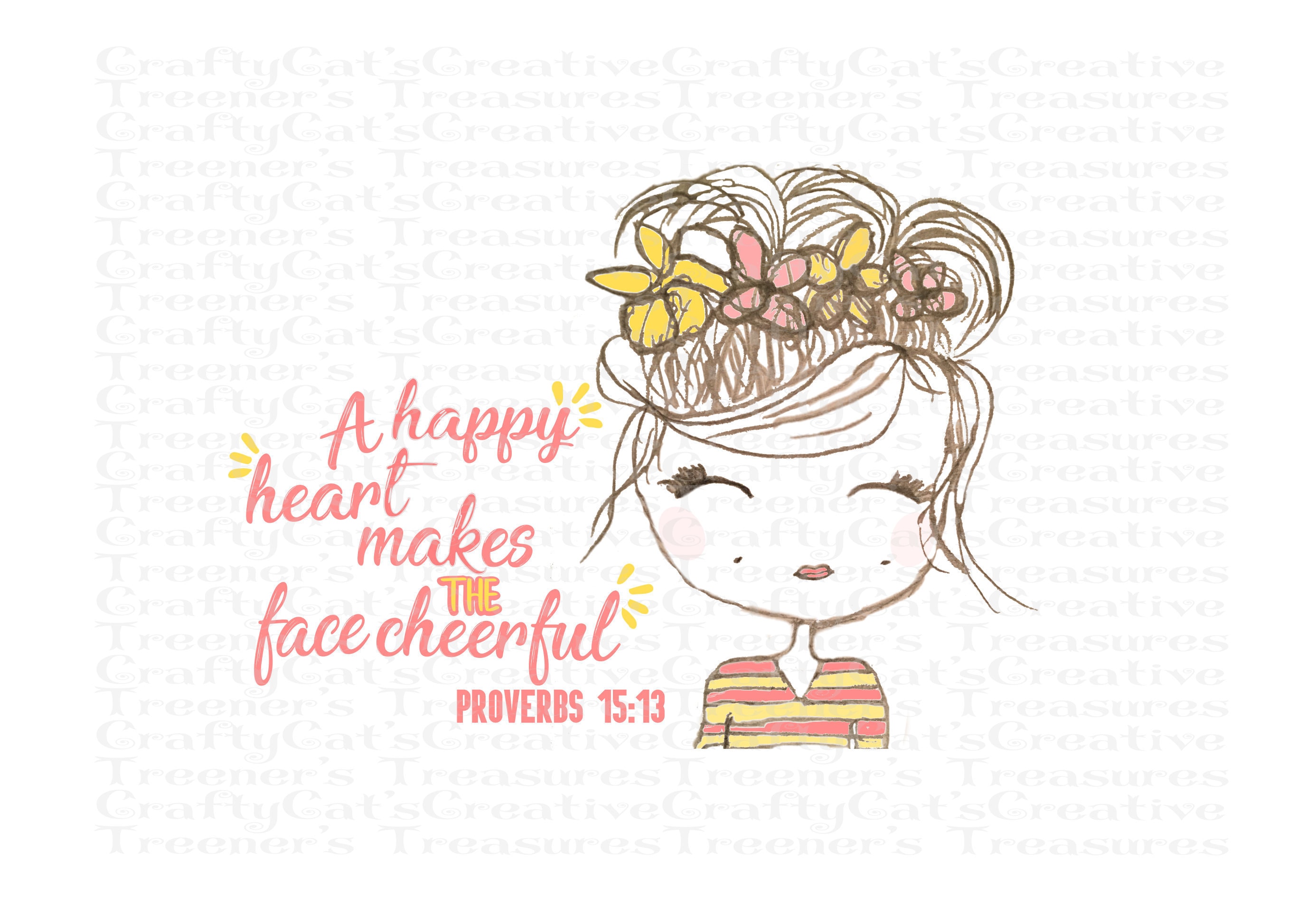 A happy heart makes the face cheerful Proverbs 1513 Etsy