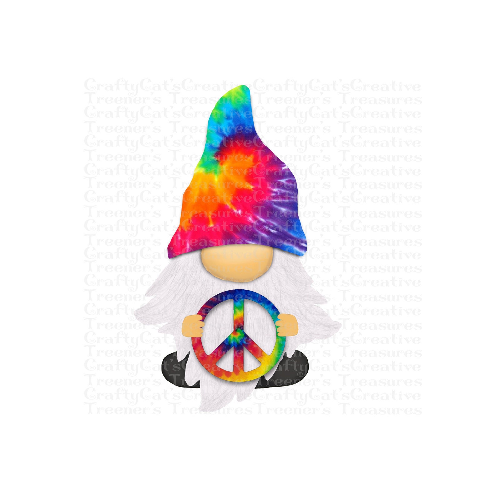 Hippy tie dye gnome png file for sublimation blanks tshirt  etsy