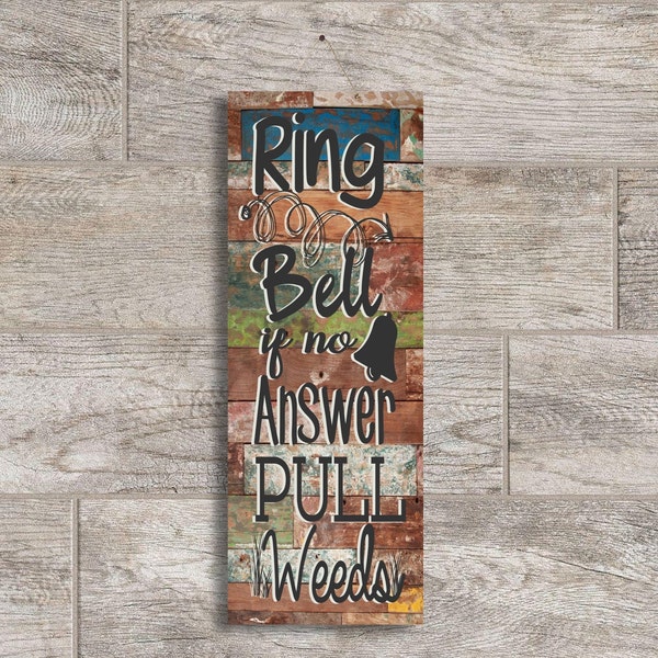 Ring Bell if no Answer Pull Weeds PNG Files (2 Files included, burlap frame & black), Clipart, Instant Download, Graphic, Design, Digital