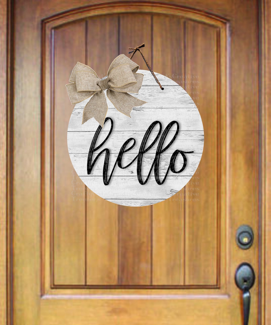 Hello Digital Design for Round Mdf Sublimation Blank, Rustic, Farmhouse ...