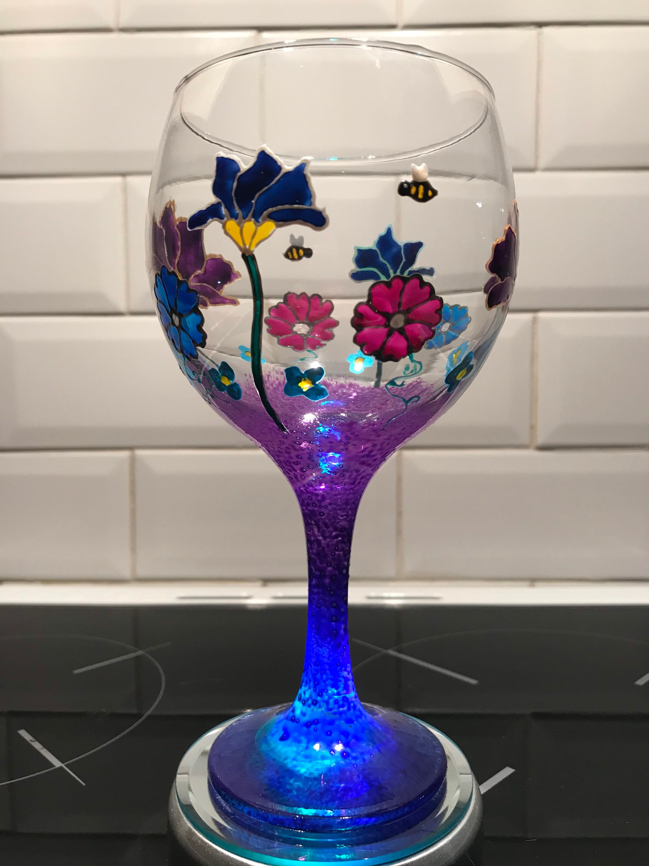 Hand painted large Gin glasses Etsy