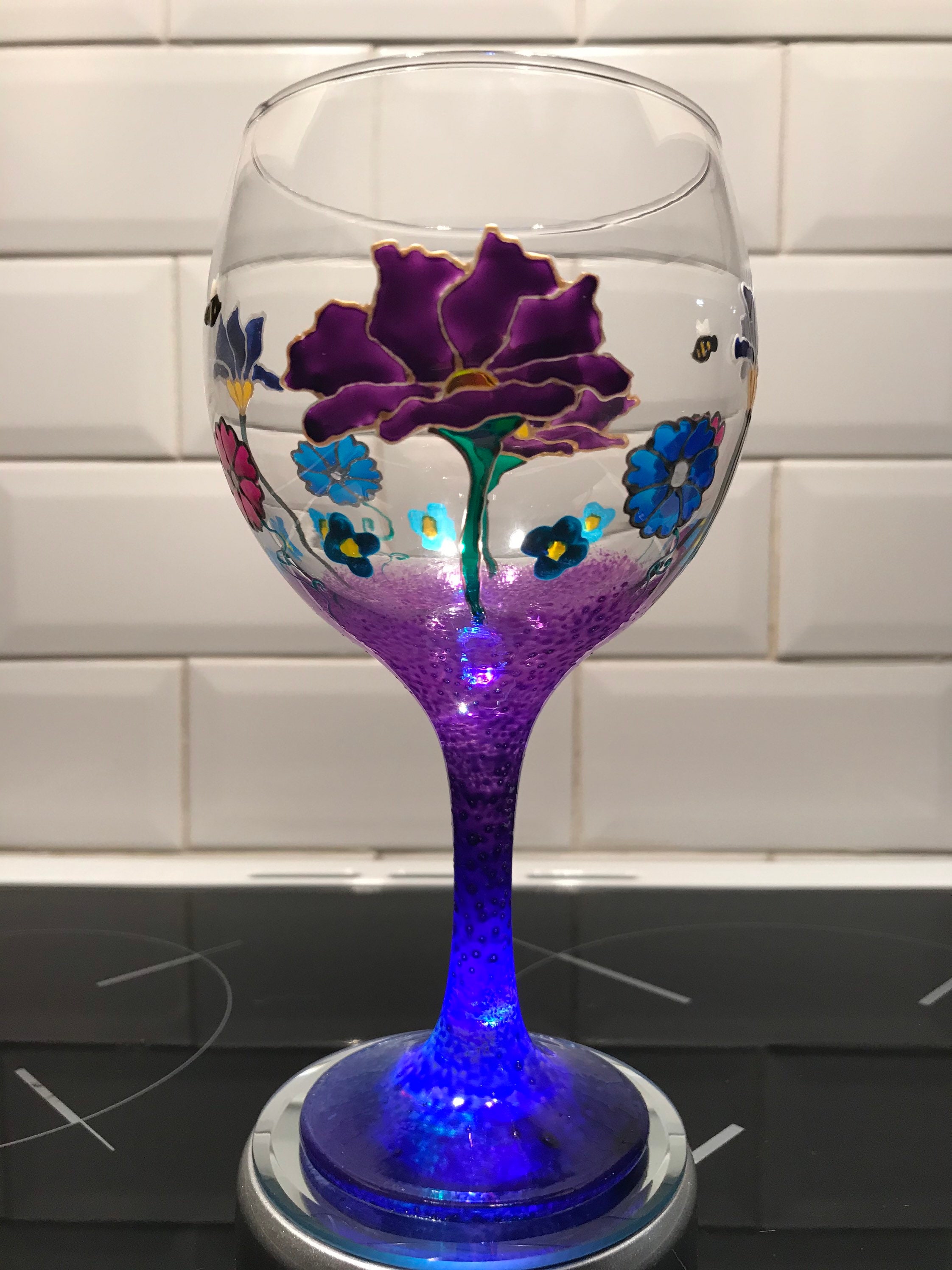 Hand painted large Gin glasses Etsy