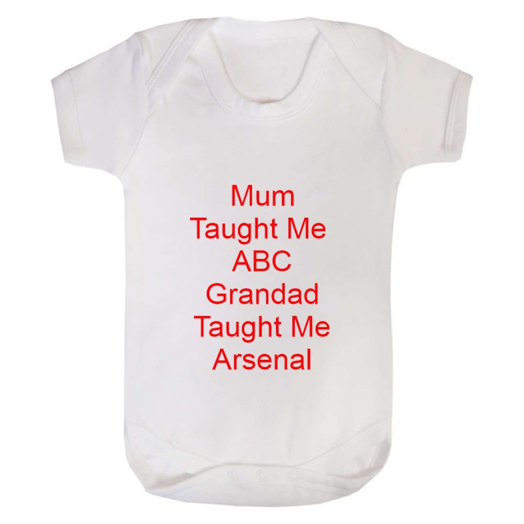 Buy Personalised Football Baby Grow to 12 Months Arsenal's