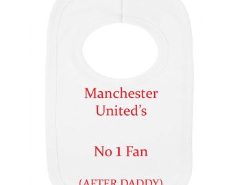 Football Baby Bib - Dribble Bib - Manchester United Style - Various Designs- (NO Sitckers)- Beautifull Embroidery