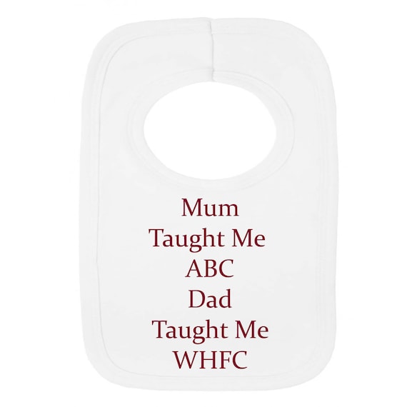 Christening Baby Shower Football B-Shirts. I Dribble For West Ham Baby Bib