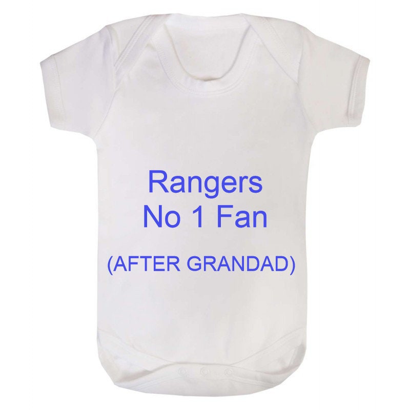 Personalised Football Baby Grow to 12 Months Rangers No Fan