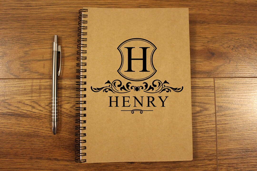 Custom Notebook A5 Name Notebook Coat of Arms Journal Monogram Journal ...