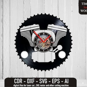 Motor Clock svg Motor Clock Vector Files Engine Clock Digital Engine svg Engine dxf Engine eps