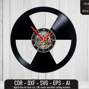 Biohazard Uhr Datei Biohazard Wanddekor Biohazard SVG Datei Biohazard Warnsymbol Biohazard Plotterdatei Clip Art