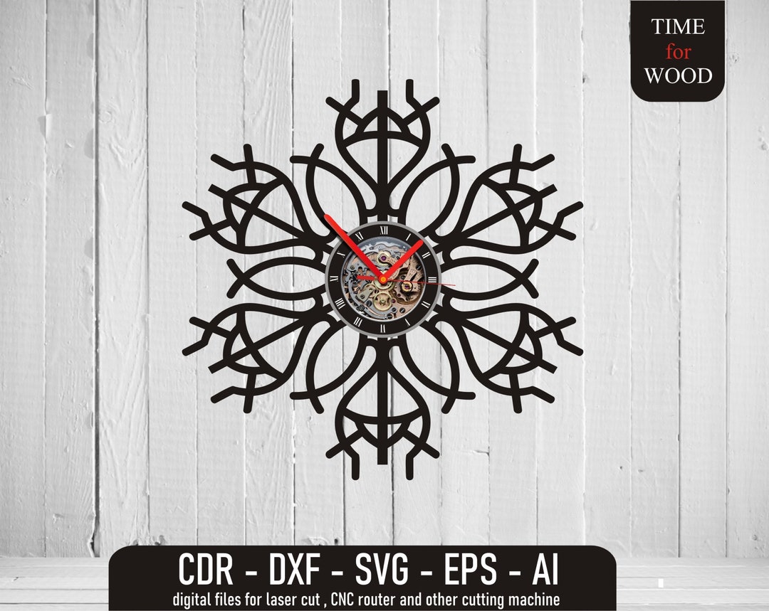 Original Vinyl Clock Pattern Svg Vinyl Clock Vector Wall Clock Cnc