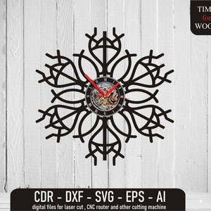 Original Vinyl Clock Pattern svg Vinyl Clock Vector Wall Clock Cnc Laser File
