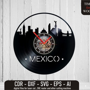 Mexico Clock Vector Mexico City svg Mexico Wall Clock svg Mexico Instant Download Mexico eps Mexico dxf