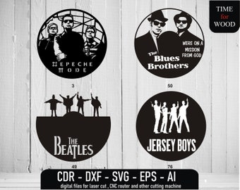 Music bands svg file Musical bands Vector Musical bands Vinyl Clock svg Idols Vector