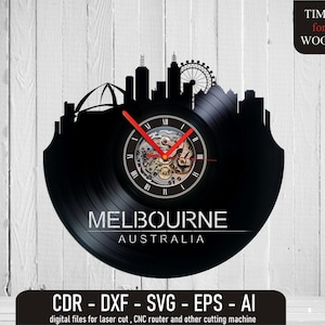 Melbourne Digital Files Melbourne Svg Melbourne Wall Clock Files Australia Melbourne cdr Melbourne dxf Australia Cut File Eps Melbourne AI