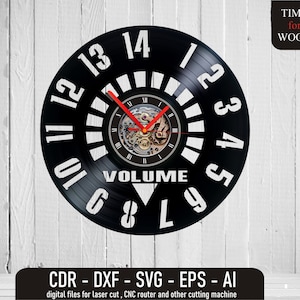 Volume Controls Vinyl Clock File Volume up Digital Files Knob svg Potentiometer svg Knob Clock Vector Volume up svg