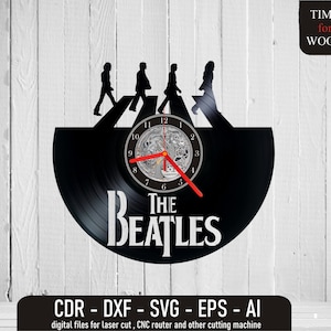 The Beatles Svg Rock Band SVG Arquivos digitais dos Beatles Arquivo de corte dos Beatles Cricut The Beatles Arquivo de corte do relógio de vinil