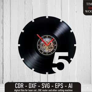 Funny Five o&#39;clock Digital Files Vinyl Clock Vectors Clock Digital Download Clock svg Clock dxf Clock cdr Clock eps Clock jpg