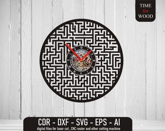 ラビリンス ビニール 壁掛け時計 デジタル ファイル ラビリンス 時計 ベクター ラビリンス 時計 svg ラビリンス svg ラビリンス dxf ラビリンス ファイル