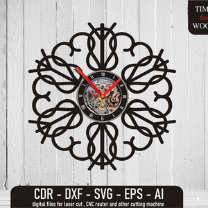 Vinyl Clock File svg Wall Clock Vector Clock cdr Clock dxf Clock eps Clock svg