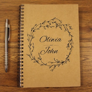 Couples Notebook Writing Notebook Custom journal a5 Names Diary Kraft Notepad Custom Notepad Couples Diary personal notepad 5 x 7