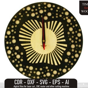 Geometric Clock Vector Files Wooden Clock svg Geometric Print svg Geometric Pattern Cut File