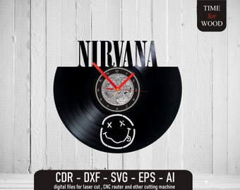 Nirvana Happy Face Vector Nirvana Relógio de vinil svg Nirvana svg Nirvana Vector Nirvana Digital
