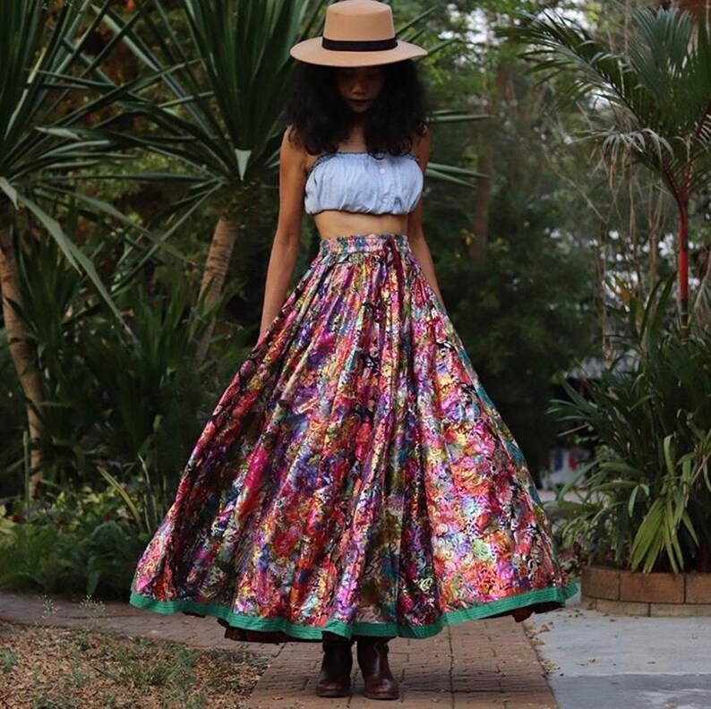 Fair Trade Kids Hmong Ethnic Hill Tribe pleat skirt boho style hand made