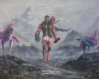 The Pack Hunters | Art Print | LitRPG Art | Donut | Mongo | Carl | Dungeon Crawler | Oil Painting | No AI Used